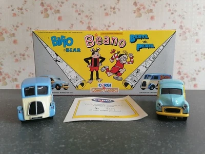 2 voitures MORRIS J VAN et MORRIS MINOR  1000 par Corgi  :The BEANO : Bifo Beryl - Photo 1/4