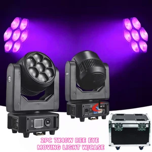 Bee Eye LED 7x40W RGBW Beam Wash Zoom Moving Head Stage Light DJ Disco W/CASE - Picture 1 of 9