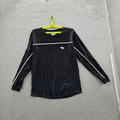 Camisa Victoria's Secret ROSA Mujer M Negra Lentejuelas Bling Logo 86 Foto 1 de 4