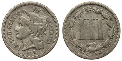 United States - 3 Cents 1866 - Three-Cent Nickel - Image 1 of 3