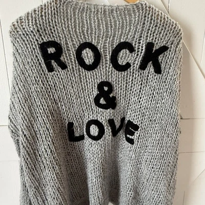 Cárdigan Elan Rock & Love Gris Abierto Negro Ligero XL Foto 1 de 4