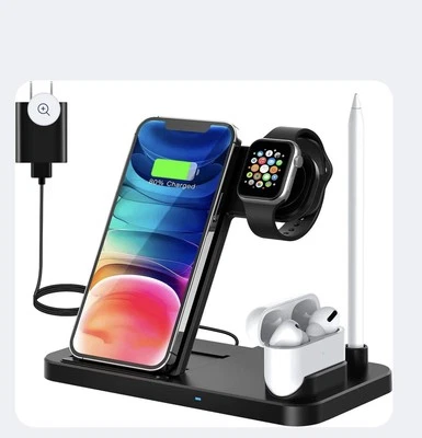 Wireless Charging Station - 4 in 1 Wireless Charger Charging Stand Compatible wi - Image 1 of 3