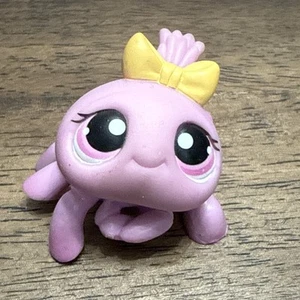 Littlest Pet Shop LPS #430 Rosa Halloween Araña Arco Amarillo, Ojos Rosados Auténtico - Imagen 1 de 5