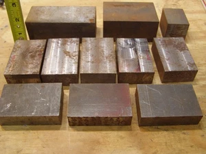 24 Lbs Machinist Flat Bar Stock Cut-offs 11 Pieces 7/8" to 1-3/4" Thick See Desc - Picture 1 of 8