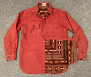 LL Bean Aztec Print Fleece Lined Long Sleeve Shirt Sz S Pockets Work YT60 - Picture 1 of 7