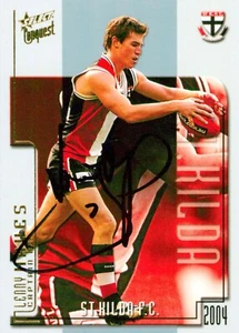 Signed 2004 ST KILDA SAINTS AFL Card LENNY HAYES - Foto 1 di 2