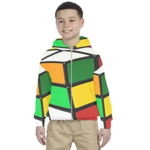 Kids Hoodie Retro Rubic Cube Funny Game Hoodie Unisex For Children - Picture 1 of 4
