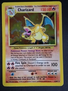 Pokemon TCG Charizard (Base Set 4/102) WotC Holo Rare LP - Picture 1 of 19