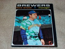 Milwaukee Brewers Dave Bristol Auto Signed 1971 Topps Card #637  HI #  TOUGH  N