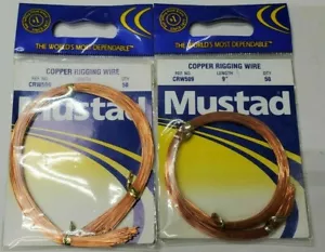 2 PACK MUSTAD COPPER RIGGING WIRE 9" 50 PER PKG = 100 WIRES FREE USA SHIPPING - Picture 1 of 2
