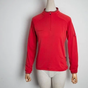 MAMMUT Damen Rot Thermo 1/4 Zip Polyester Warm Langarm Pullover Oberteil Gr. L - Bild 1 von 8