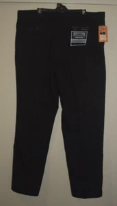 mr big negro hombre pantalones chinos negros 44' cintura 112cm calce relajado bolsillos - Imagen 1 de 7