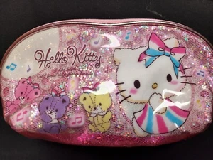 2012 Sanrio Hello Kitty Roll Up Pencil Pouch Stationary Bag Zip Case Pink - Picture 1 of 3