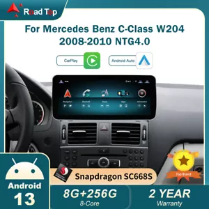 Wireless Carplay Android 13 Touch Screen 8+256G per Mercedes Benz Classe C NTG4.0 - Foto 1 di 11