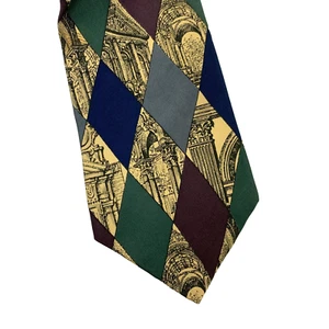 Vintage 1990s Structure Italian Fabric 100% Silk Made in USA Tie 58 x 4 - Picture 1 of 4