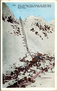 Vtg Alaska AK Over Chilkoot Pass Gold Rush Trail Postcard - Picture 1 of 2
