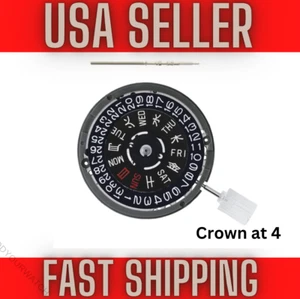 Seiko SII/TMI NH36 Uhrwerk CROWN @ 4 in SCHWARZ für SKX007 - USA VERKÄUFER - Bild 1 von 3