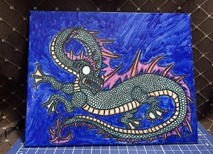 "Tiefer" Original Drachenkunst Terry Rosler 8x10 Leinwand 2016 - Bild 1 von 9