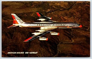 Tarjeta postal en vuelo American Airlines 990 Astrojet P6 - Imagen 1 de 2