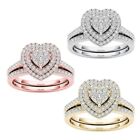 Heart for Rings Set for Women Stackable Bands Engagement Wedding