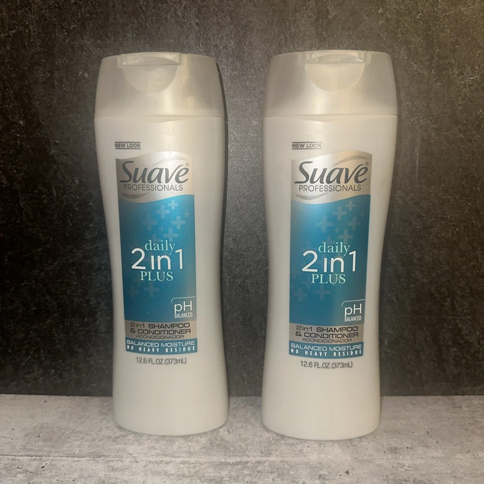 2 Lot Suave Professionals Daily 2 in 1 Plus Shampoo Conditioner Moisture 12.6 oz - Image 1 of 1