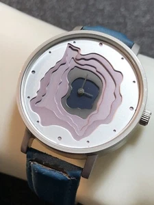 Starking Women’s Watch Faux Geode Designed Dial Blue Leather Analog New Battery - Picture 1 of 23