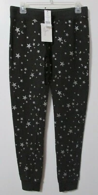 Calça de Moletom Feminina Joie Tendra B Prata Folha/Caviar Estrelas Jogger Tamanho Pequeno - Imagem 1 de 4