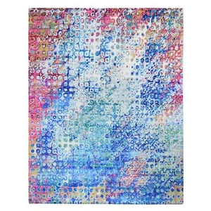 11'10"x15' THE PEACOCK Oversized Sari Silk Colorful Hand Knotted Rug G59265 - Picture 1 of 12