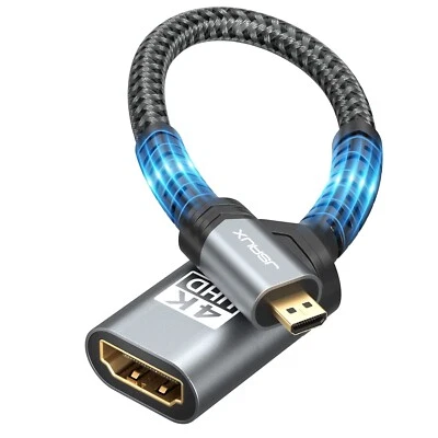 Paquete de 2 adaptadores JSAUX Micro HDMI a HDMI, adaptador Micro HDMI macho a HDMI hembra... Foto 1 de 4