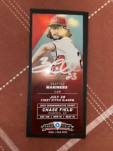 Letrero autografiado de Zac Gallen talón de boleto conmemorativo de los Diamondbacks de Arizona - Imagen 1 de 4