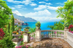 Mediterranean Landscape Canvas Print Painting Home Decor Wall Art Picture Modern - Picture 1 of 7