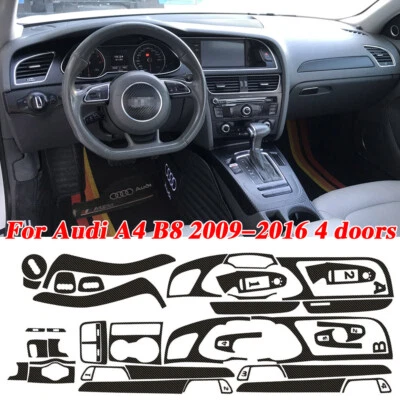 For Audi A4 B8 2009-2016 4doors 3D Carbon Fiber Pattern Interior DIY Trim Decals - Image 1 of 4