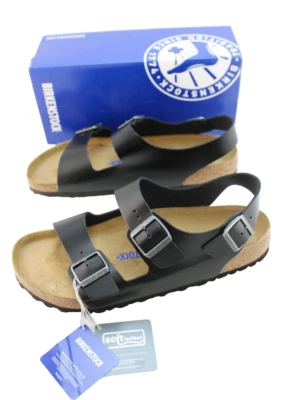 Sandalias BIRKENSTOCK Milano BS Talla 12 Regular Amalfi Cuero Negro Hombres Precio de venta sugerido por el fabricante 135 USD Foto 1 de 4