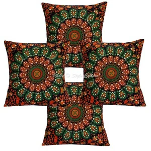 Funda de Almohada de Yoga Hippie Funda de Cojín India Azul Mandala Boho Medit... - Imagen 1 de 6