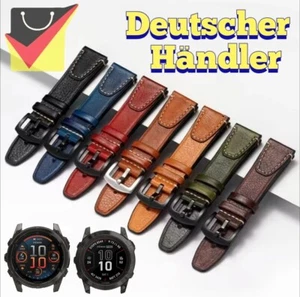 Echtleder Armband 26mm für Garmin Fenix 8 51mm / 7X / 6X / 5X / D2 / Band Strap - Zdjęcie 1 z 24