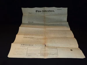 Antike 1844 Indenture Urkunde Lancaster County, Pennsylvania, John Bear Drucker  - Bild 1 von 12