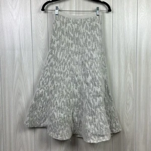 Theory Womens Skirt Small A Line Midi Cheetah Wool Swing Soft Fuzzy Polka Dot - Picture 1 of 7