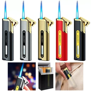 Straight Blue Jet Gas Flashlight Lighter Windproof Cigar Drill Lighter Smoking - Picture 1 of 11