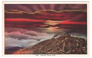 Postcard: Sunrise on Pikes Peak, CO - Picture 1 of 2