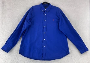 Camisa Polo Ralph Lauren Abotonada Para Hombres XL Azul Calce Clásico Manga Larga Informal - Imagen 1 de 16