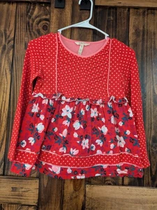Matilda Jane girls Sz 10 red tunic top Moments with you Cheerful Day EUC - Picture 1 of 8
