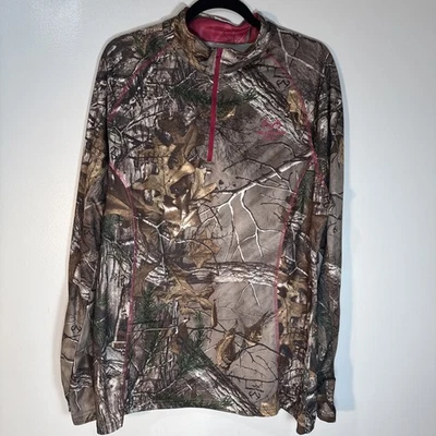 RealTree 1/4 Zip Pullover Womens Size 2XL Real Tree Xtra Pattern Long Sleeve - Image 1 of 4