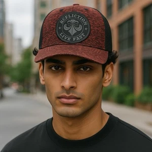 Gorra Affliction Sombrero Camionero Snapback Malla Roja Negra Nueva Talla Única Ajustable - Imagen 1 de 5