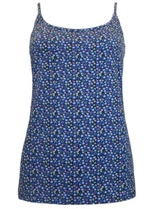 Blaues Damen-Trägertop mit hohem Baumwollanteil Blumendruck Größe 10-24 von M&S - Bild 1 von 3