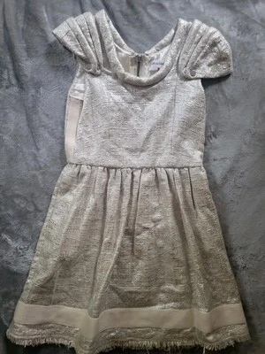 Jc De Castelbajac  Dress Women's Size 36  Tan Shimmer Jaguar Shoulder * - Image 1 of 4