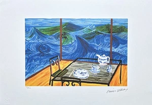 DAVID HOCKNEY - Desayuno en Malibú: Miércoles - Firmado, numerado 35/500, 50x35cm - Imagen 1 de 4