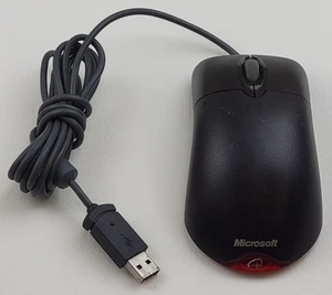 Microsoft X802382 Wheel Mouse Optical USB & PS/2 Compatible - Black - TESTED! - Picture 1 of 4