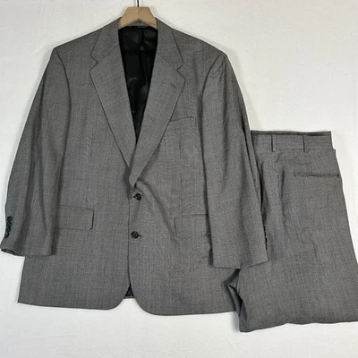 Tom James Executive Hombre’s Traje 46 Gris Pata de Gallo Lana EE. UU. Chaqueta Pantalones 38x27 Foto 1 de 4