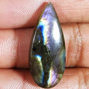 Natural Purple LABRADORITE Pear Cabochon AAA Gemstone 18.30 CT 12x29x5 mm LM-152 - Picture 1 of 6