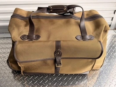 Bolso de Lona Vintage Polo Ralph Lauren Grande Marrón Recubierto de Lona y Cuero con Ruedas Foto 1 de 4